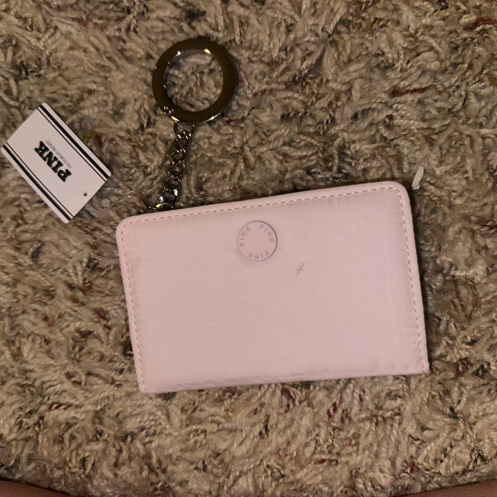 Wallet  Pink tulip Victoria’s Secret pink zip card key holder keychain purse🩷